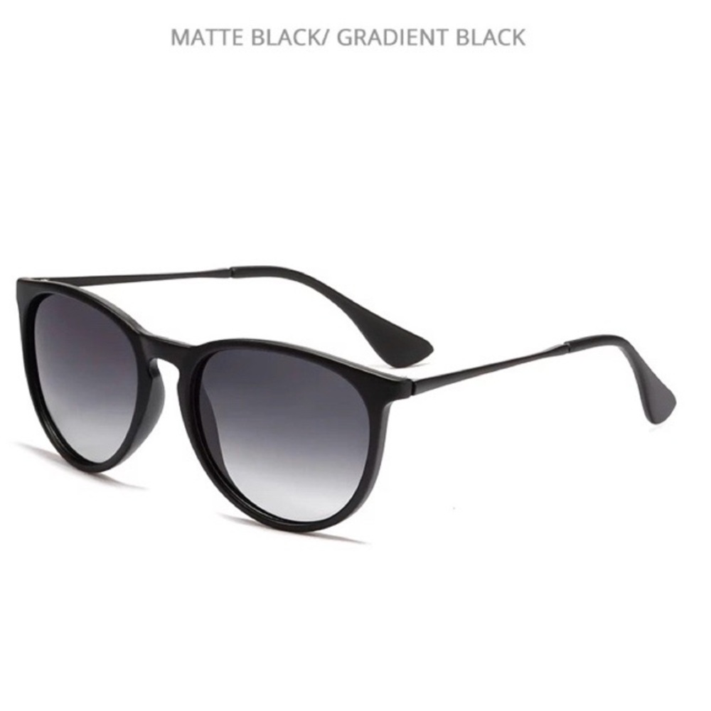 Matte Black Gradient Lens Sunglasses
